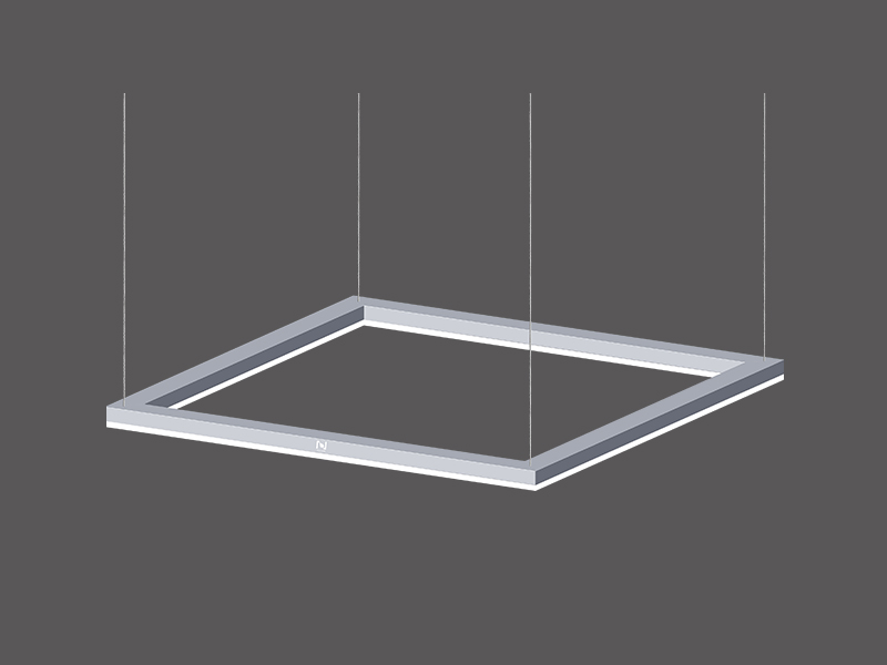 Suspended direct lit square frame light fixture LL0195S-80W-D